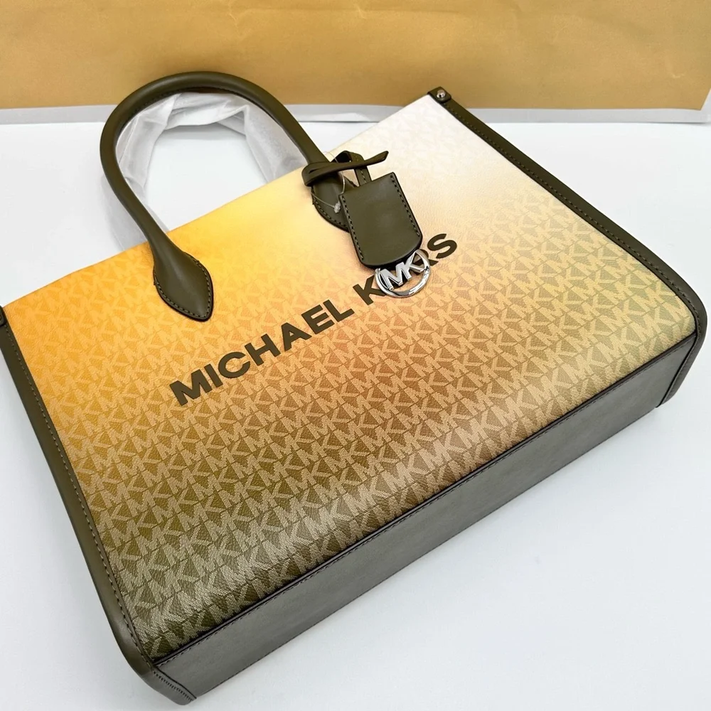 MICHAEL KORS
Mirella Medium Ombré Signature Logo Tote Bag Olive Combo color - Picture 9 of 16